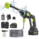 Nettoyeur haute pression buse 6 en 1?30bar nettoyeur haute pression sur 1 batterie?12000mah?tuyau de ...