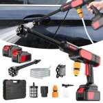 Nettoyeur haute pression max 60 bar avec 2 batteries 4000mah pulvrisateur de mousse 6 - en - 1 buse ...