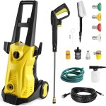 Nettoyeur haute pression puissance 1500 w pression max. 120 bar débit 6 l / min avec 4 buses et brosse ... Nettoyeur haute pression puissance 1500 w pression max. 120 bar débit 6 l / min avec 4 buses et brosse ...