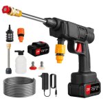 Nettoyeur haute pression sans fil 21 v avec moteur sans balais - 3 buses - convient pour les voitures ...
