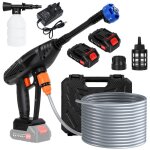 Nettoyeur haute pression sans fil 24v ?biplut? 2 batteries 1500 mah buse 6 - en - 1 rotative moteur cuivre ...