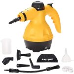 Nettoyeur vapeur portable - keeper - 1000 w - 4 bars - 350 ml - jaune - 9 accessoires - chauffe en 3 ...