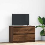 New console tv / meuble hifi - meuble tv ch�ne marron 80x35x54 cm bois ding�nierie - 612127
