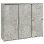 * new enfilade commode int�rieure - buffet gris b�ton 91x295x75 cm classique - bois ding�nierie cl27036 ...