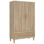 * new enfilade commode int�rieure - buffet haut ch�ne sonoma 70x31x115 cm classique - bois ding�nierie ...