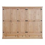 New mexico armoire 5 tiroirs avec 3 tiroirs largeur 244 cm hauteur 195 cm délavé / ciré. New mexico armoire 5 tiroirs avec 3 tiroirs largeur 244 cm hauteur 195 cm délavé / ciré.