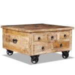 New table basse bar contemporaine bois de manguier brut 70 x 70 x 40 cm 70177 New table basse bar contemporaine bois de manguier brut 70 x 70 x 40 cm 70177