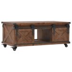 New table basse bar contemporaine bois de sapin massif 91 x 51 x 38 cm marron 86355 New table basse bar contemporaine bois de sapin massif 91 x 51 x 38 cm marron 86355