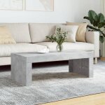 New table basse bar contemporaine gris b�ton 102x50x36 cm bois ding�nierie 67881