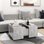 New table basse bar contemporaine gris béton 60x60x38 cm bois dingénierie 57428 New table basse bar contemporaine gris béton 60x60x38 cm bois dingénierie 57428