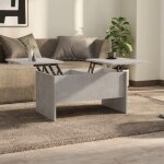 New table basse bar contemporaine gris b�ton 80x50x425 cm bois ding�nierie 77827