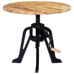 New table dappoint - table basse bar contemporaine 60x(46 - 63) cm bois de manguier massif et fonte 42745 ...
