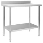 New * table de travail de cuisine - plan de travail avec dosseret 100x60x93 cm inox chy984106 New * table de travail de cuisine - plan de travail avec dosseret 100x60x93 cm inox chy984106
