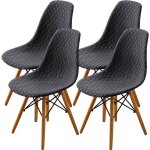 Newrgy 4pcs housse de chaise scandinaves extensible housse de chaise de salle � manger jacquard de diamant ...
