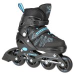 Nh11912 a 2 en 1 noir / bleu tailles (31 - 34) patins � roulettes / patins � glace de hockey