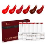 Nicedeco 6 couleurs vernis semi permanentlot vernis  ongles gel polish uv led soak off sans hema brillant ...