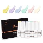 Nicedeco 6 couleurs vernis semi permanent macaron srielot vernis  ongles gel polish uv led soak off ...