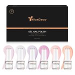 Nicedeco 6 couleurs vernis semi permanent nacr perle sans hema vernis  ongles gel blanc rose jaune ...