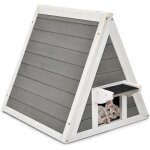 Niche pour chats en bois 50 x 55 x 52 cm avec toit en asphalte & porte pour chiens rsistante aux intempries ...