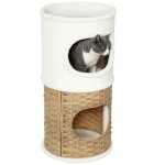 Niche pour chat dint�rieur - pawhut - 3 niveaux - plateau sup�rieur - tonneau � gratter en sisal - � ...