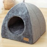 Niche pour chats et petits chiens - tente igloo avec coussin amovible et lavable