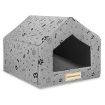 Niche pour chien et chat kingdog maison dos repaire ponge noir 50x40cm h38cm coussin