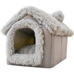 Niche pour chien niche douillette et confortable pour chat avec coussin amovible igloo en peluche lavable ...