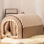 Niche pour chien ferm�e et chaudexl:60x45x40cmmaison arrondie s�curisante automne / hiver panier chien ...