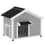 Niche pour chien - pawhut - extrieur - toit en asphalte ouvrable - plancher amovible pieds surlevs ...