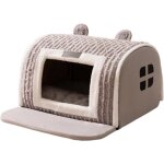 Niche dhiver chaude avec literie amovible et lavable ? grande niche pour chats et chiens ind�formable. ...