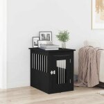 Vidaxl niche meuble cage pour chien ch�ne noir 45 x 62 x 59 cm - 2 en 1 porte verrouillable