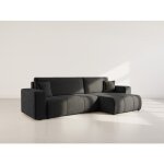 Nicole - canap� dangle r�versible 5 places convertible avec coffre en tissu - gris anthracite