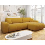 Nicole - canap� dangle r�versible 5 places convertible avec coffre en tissu - jaune