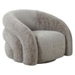 Nicolo - fauteuil pivotant - en tissu textur� - taupe