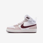 Baskets - nike - court borough mid 4 - cuir - bordeaux - confort supplmentaire