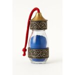 Nila bleu du maroc 100% naturel ? poudre claircissante visage & corps ? flacon verre & laiton traditionnel ...