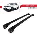 Pour nissan qashqai 2014 - 2017 barres de toit ace - 1 railing porte - bagages de voiture / noir