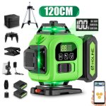 Niveau laser 360 4d 16 lignes laser horizontal vertical + trépied 120cm - hgline - 2x 6ah batteries Niveau laser 360 4d 16 lignes laser horizontal vertical + trépied 120cm - hgline - 2x 6ah batteries