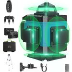 Niveau laser 360�x 4 4d avec tr�pied 16 lignes laser niveaux chantier autonivelant 2 x batterie nivellement ...