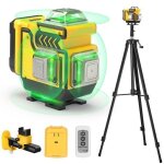 Niveau laser 4d 16 lignes vertes 360� tr�pied 1. 6m batterie 5400mah rechargeable t�l�commande pour travaux ...