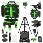 Niveau laser 4d 16 lignes 360� auto - nivelant double batterie 2400mah commande app + t�l�commande tr�pied ...