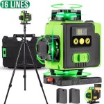 Niveau laser 4d 16 lignes 360 automatique vert haute pr�cision 0. 3mm / m 3 modes 2 batteries rechargeables ...