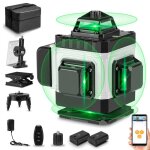Niveau laser 4d 16 lignes machine � niveler automatique avec t�l�commande - hgline - 2x 3ah batteries ...