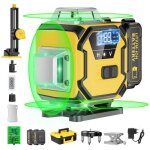 Niveau laser autonivelant vert - laser de chantier - niveau  bulle laser rotatif avec support rotatif ...