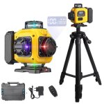 Niveau laser chantier autonivelant 360 x 4 lazer niveaux 4d 16 lignes couleur laser avec trpiedmode ...