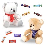 Noel 2 oursons de nol accompagns de 20 bonbons au chocolat clbrations milka kinder & daim cadeaux ...