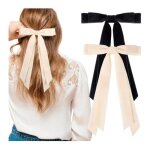 Noeud cheveux femme 2 pices barrette noeud velours noir beige hair bow noeud papillon cheveux accessoires ...