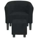 Noir 1 pc fauteuil dappoint - solomon - chaise cabriolet - pour salon - avec repose - pied - noir velours ...