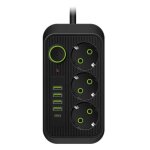 Noir 2m prise ue multi - standard prise rallonge multiprise avec usb type - c charge adaptateur de filtre ...