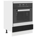 Noir armoire � four - mango - meuble pour four - avec stockage riga ch�ne noir 60x46x815 cm fr1218